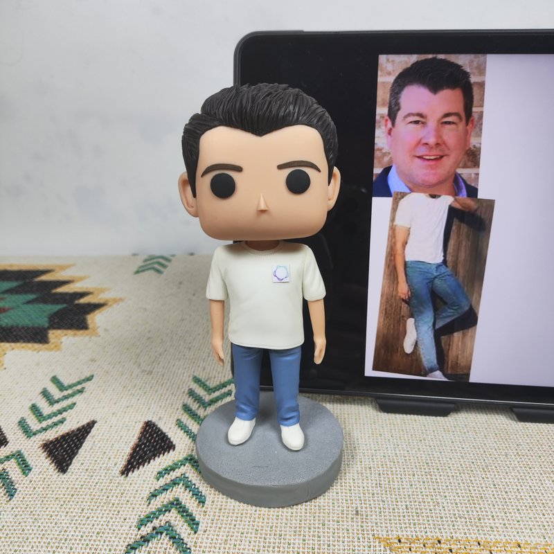 【客製化3D人像公仔】訂製手工Funko Pop男生朋友老公生日禮物 - 公仔/玩偶 - 黏土 多色