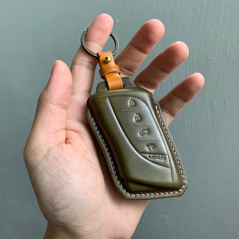 Shell Cordovan, Lexus leather Car key Case, IS300 RX300 LS500h UX200F NX300 NX35 - Keychains - Genuine Leather Brown
