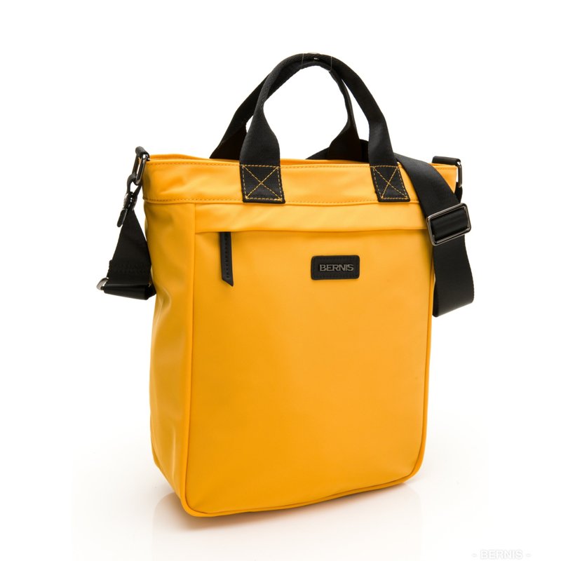 Dual-purpose portable nylon | accompanying lightweight 2way upright handbag-goose yellow - กระเป๋าถือ - ไนลอน สีเหลือง