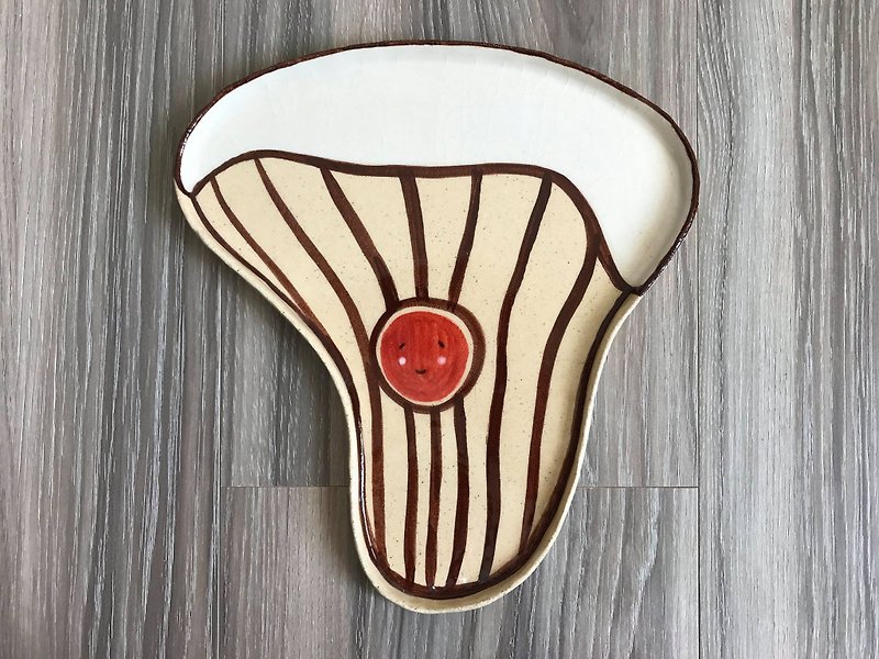 香菇平盤 - 花瓶/陶器 - 陶 多色