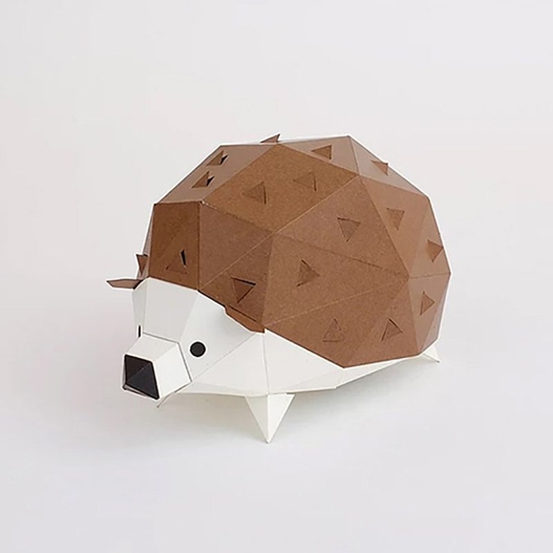 bog craft 立體動物紙藝 Hedgehog - 刺猬 Ss 小型站立式 TINY - 擺飾/家飾品 - 紙 咖啡色