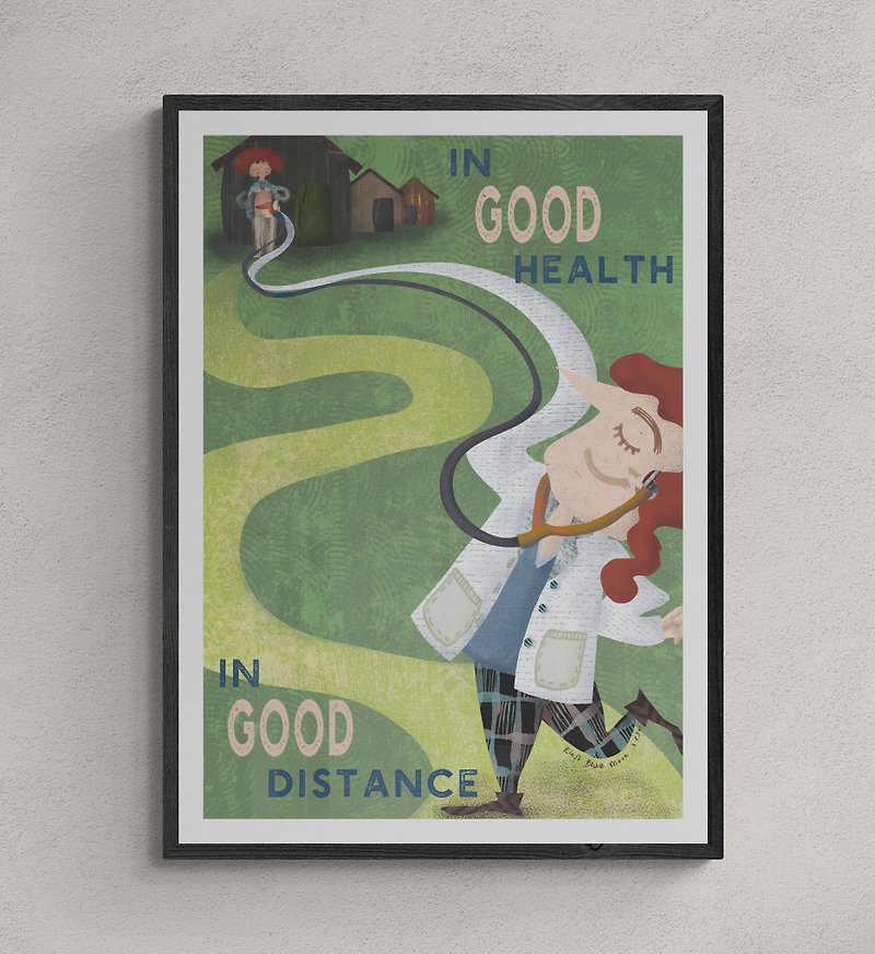 Limited digital prints | In good health  in good distance - Posters - Waterproof Material Green