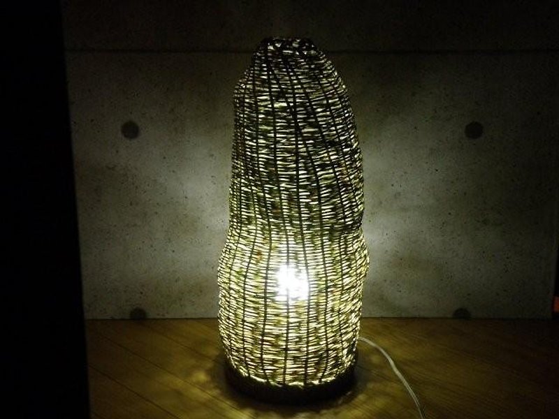 籠照明　スタンド - 照明・ランプ - 竹製 グリーン
