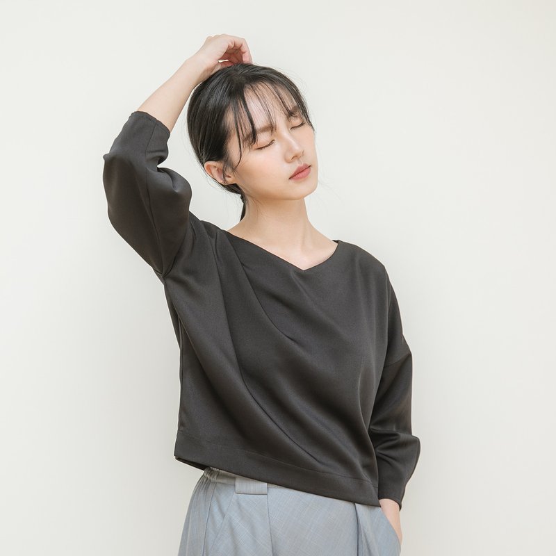 【經典原創】Probe_探索立體剪裁上衣_CLT500_黑 - 女上衣/長袖上衣 - 棉．麻 黑色