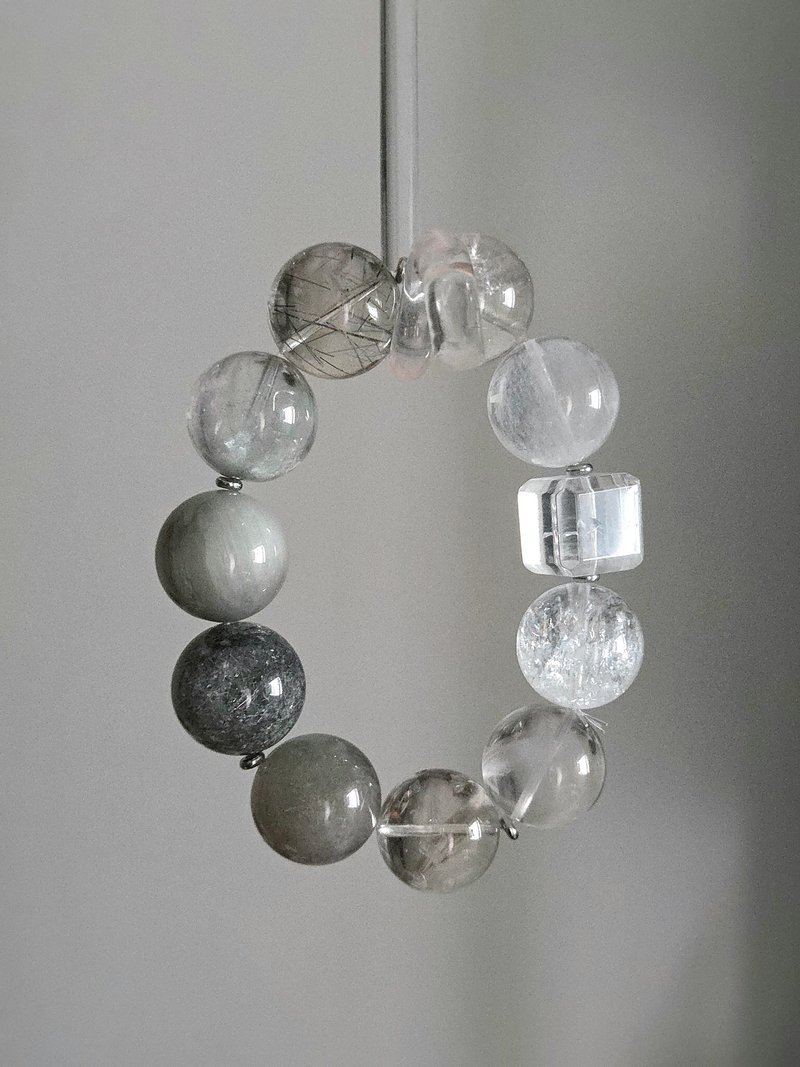 Silver Mountain Spring | Blue Snow Frost | Grey Rutilated Quartz | Co-crystallized Quartz | Unique Mineral Crystal 