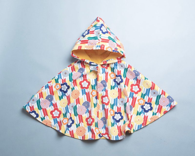 抗風防雨雙面斗篷-訂製  披風 嬰兒 禮盒 外套 - 男/女童外套 - 棉．麻 紅色