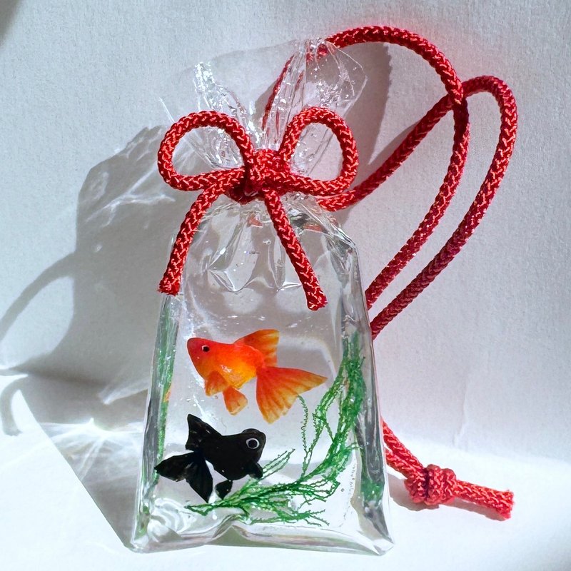 縁日の金魚袋　キーホルダー　ミニチュア - 吊飾 - 樹脂 