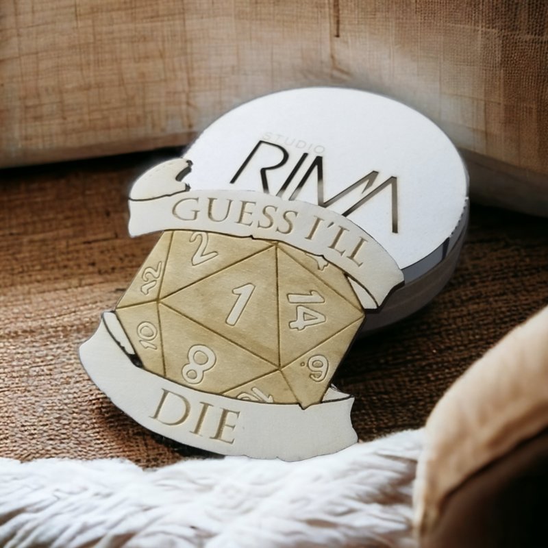 RPG Wooden Coaster Set – Role Playing Game Themed Wooden Coasters - 杯墊 - 木頭 