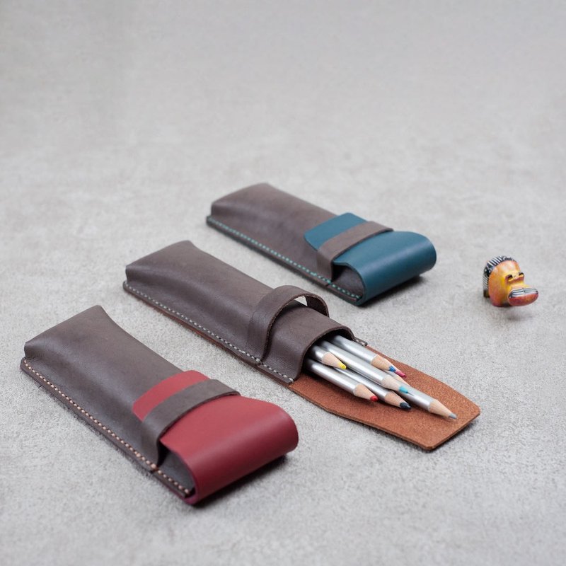 本革ペンケース ペンケース 牛革 レザーケース 筆箱 学用品 革 ギフト - 筆箱・ペンケース - 革 多色