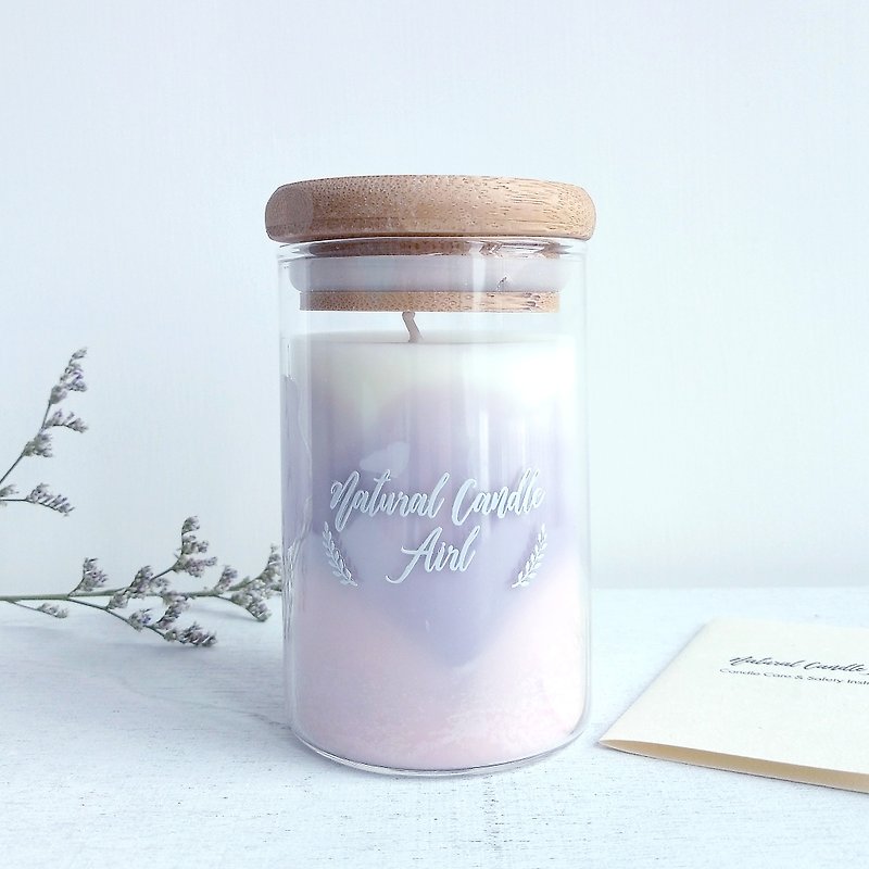 Fascinate Mountain Pink & Purple | Natural Soywax Candle | birthday gift - Candles & Candle Holders - Glass Purple