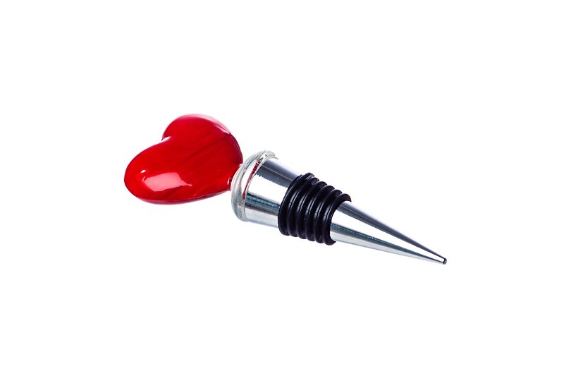 (UK) Heart Wine Bottle Stopper~  The Just Slate Company - Cookware - Glass Red