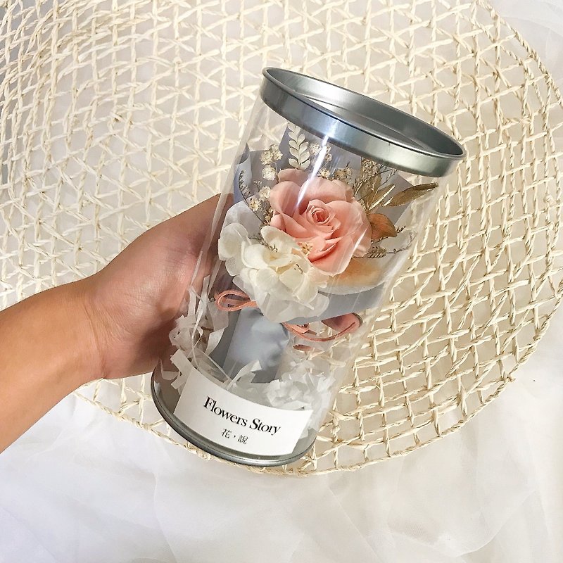 /Yongsheng Rose/ Salmon powder x purple packaging bottle flower - Dried Flowers & Bouquets - Plants & Flowers Pink