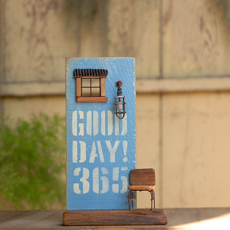 Micro-pocket table scene birthday decorations / unadorned industrial wind F-1 - Items for Display - Wood Blue