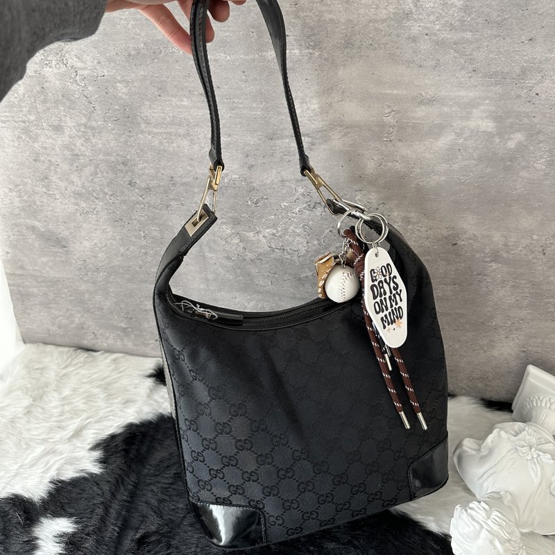 Gucci 古馳 GG monogram 腋下包 - 側背包/斜孭袋 - 棉．麻 藍色