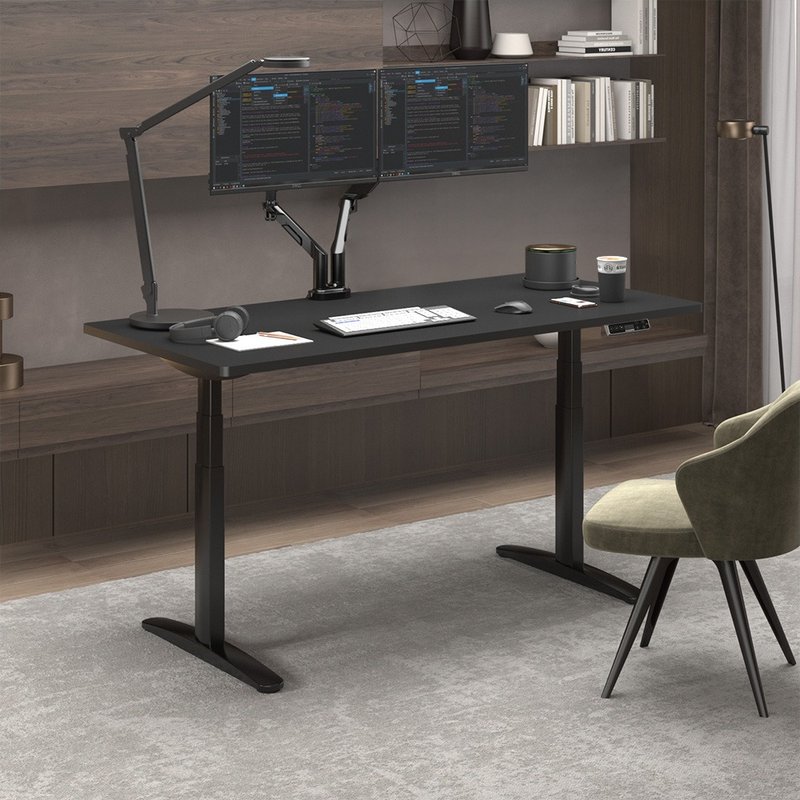 【升級款】Flexispot 三節 磁吸式收納 電動升降桌 140*70桌組 - 餐枱/書枱 - 木頭 