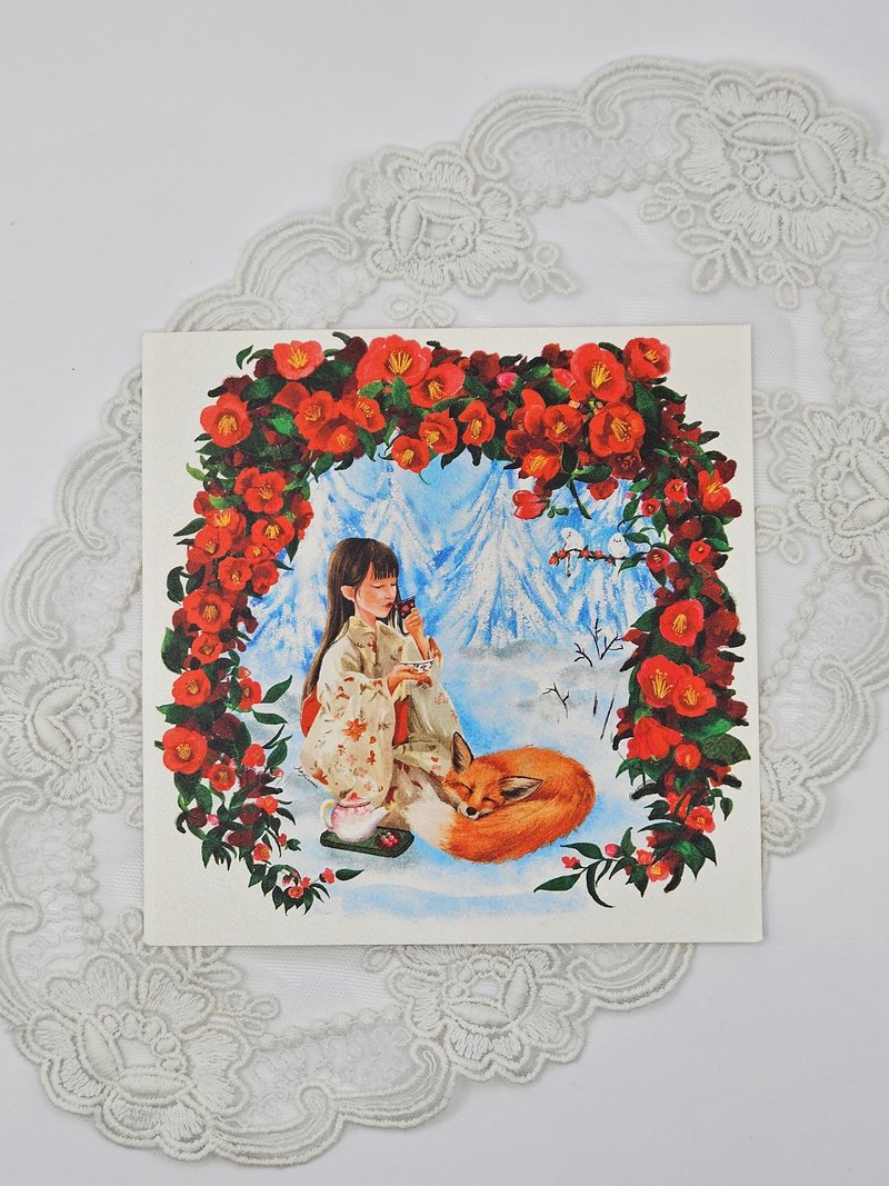 山茶花女孩 - 卡片/明信片 - 紙 