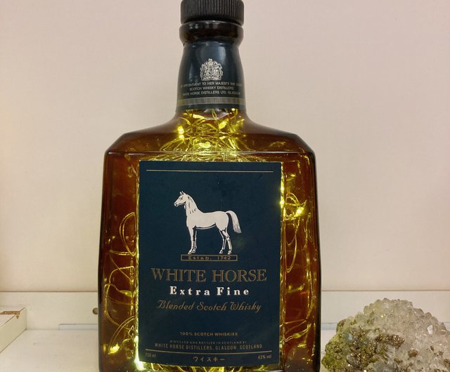 White Horse Extra Fine White Horse Whiskey Bottle Light Starry Sky