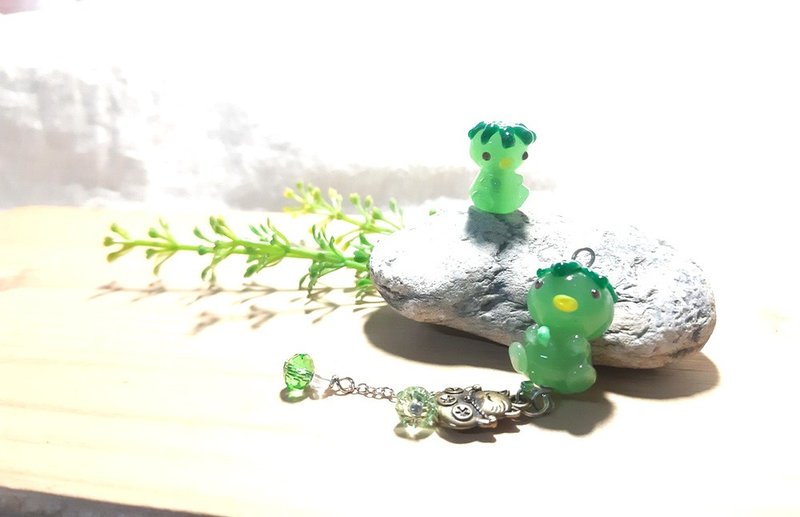 專屬訂單 - 愛吃小黃瓜的河童 - 裸珠款 - 其他 - 琉璃 綠色