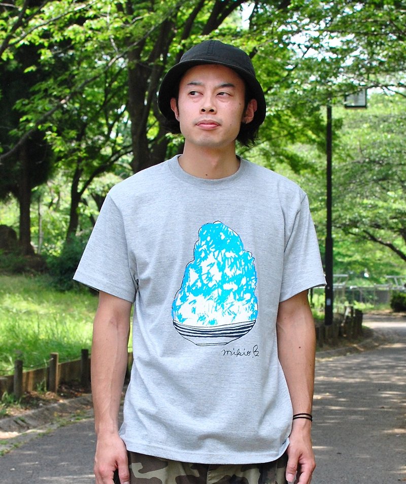 かき氷 刨冰 メンズtシャツ BlueHawaii  Gray S M L XL 2XL 3XL - T 恤 - 棉．麻 灰色