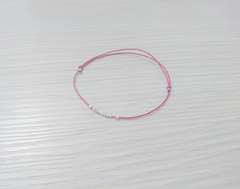 925 sterling silver Japanese line bracelet lucky rope bracelet small stars can be customized color - สร้อยข้อมือ - โลหะ 