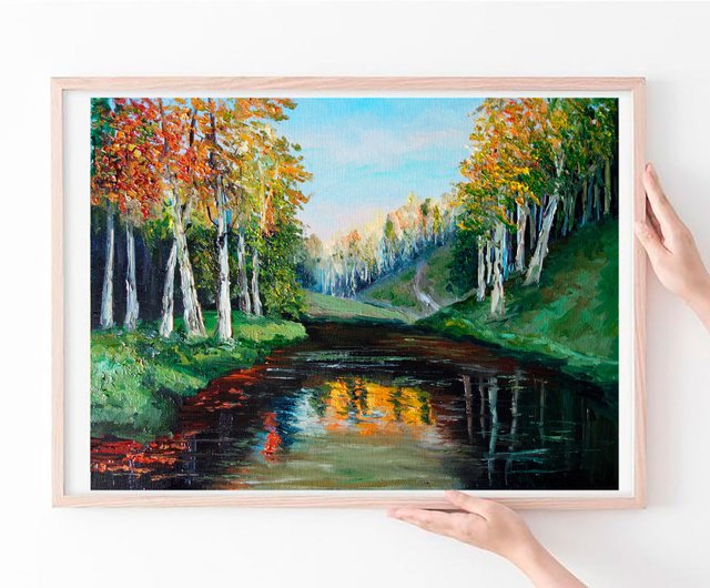 Original Impasto Landscape Aspen Painting on Canvas