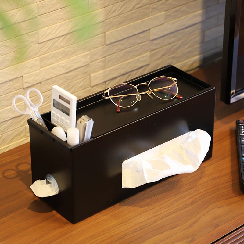 Japan COLLEND multi-functional steel double-draw dual- Tissue Box- 2 colors optional - กล่องทิชชู่ - โลหะ สีดำ