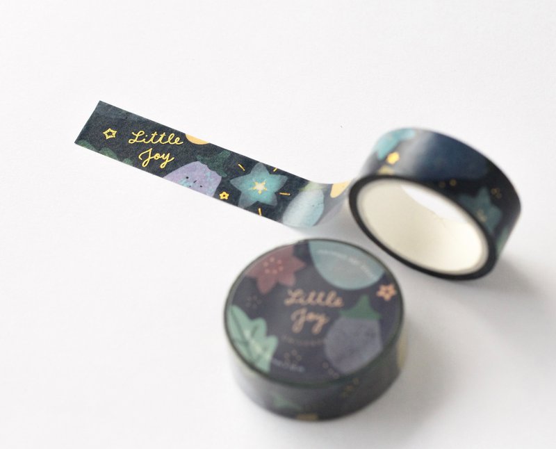 Masking Tape (Gold Foil) - Little Joy Universe - 紙膠帶/和紙/PET - 紙 藍色