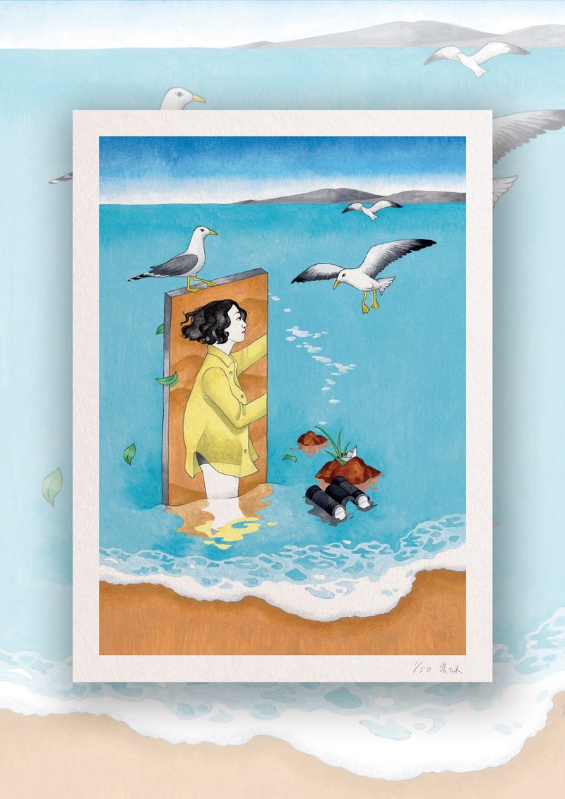 Giclee  print【Sea】 - โปสเตอร์ - กระดาษ สีน้ำเงิน