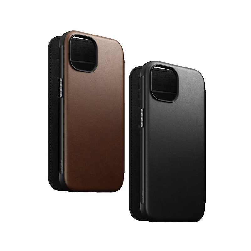 【NOMAD USA】Selected Classic Leather Case-iPhone 15 (6.1) - Phone Cases - Genuine Leather Black