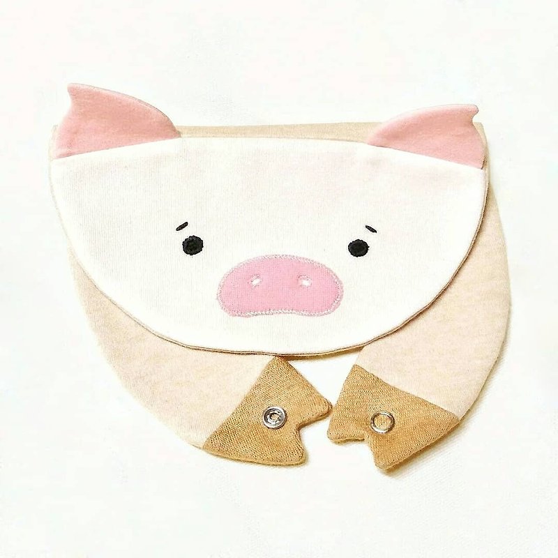Shy piggy shape bib saliva towel - Bibs - Cotton & Hemp Khaki
