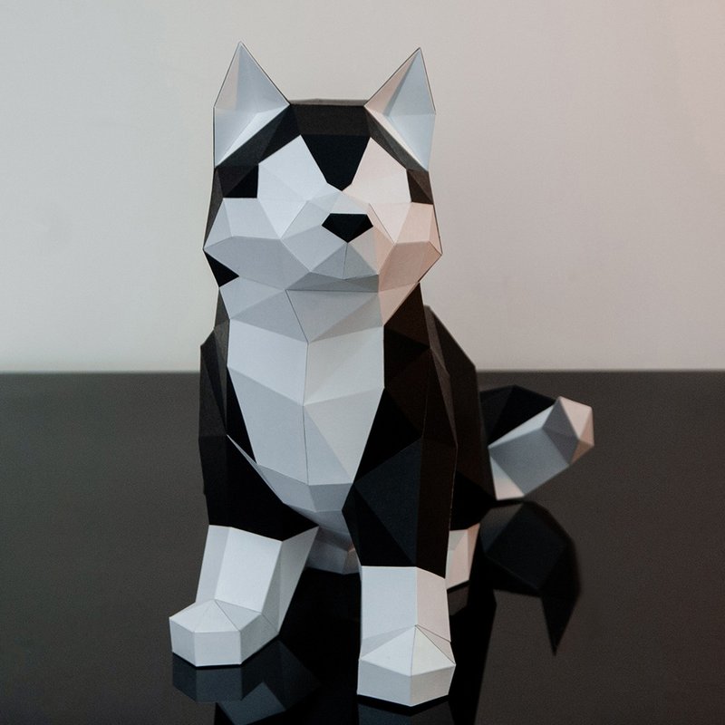 DIY Handmade 3D Paper Model Decoration Pet Dog Series-Trick or Treat - Stuffed Dolls & Figurines - Paper Black