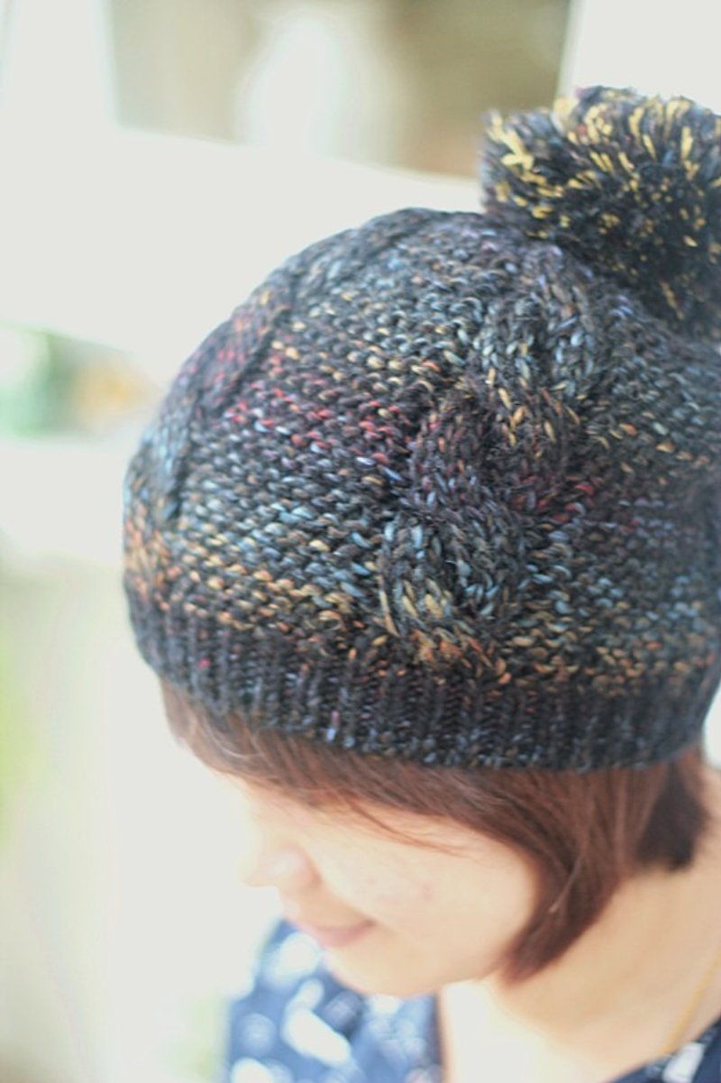 Good Day Handmade] Handmade. Hand woven wool knit ball cap / Christmas gift - Hats & Caps - Wool Black