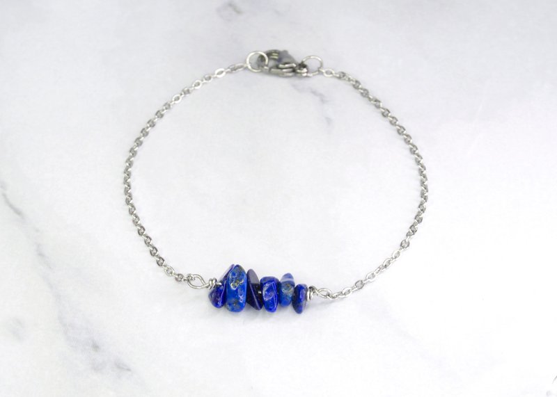 Lapis Lazuli Stone Stainless Steel Bracelet - Bracelets - Stone Blue