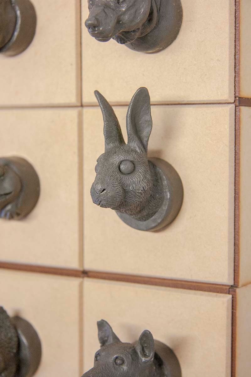 兔子 動物造型 磁鐵 or 門把 - 磁鐵 - 其他材質 黑色