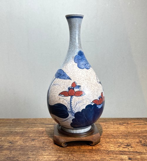 手描き 湖関月色 陶磁器 陶器花瓶 手描き 湖関月色 陶磁器 陶器花瓶