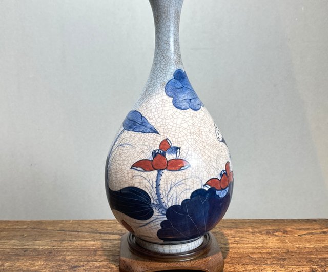 手描き陶器ボトル 花模様 手描き模様の陶器花瓶 - メルカリ