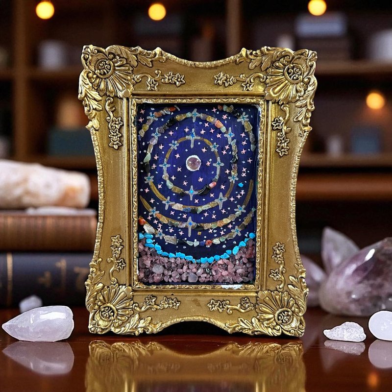 銀河祈願星空/22x17cm/壓克力水晶畫/2025繪製 - 擺飾/家飾品 - 壓克力 