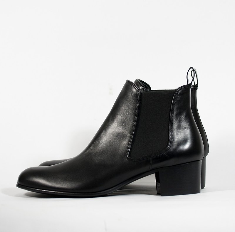 Women's Leather Chelsea Boots - Women's Booties - Genuine Leather Black