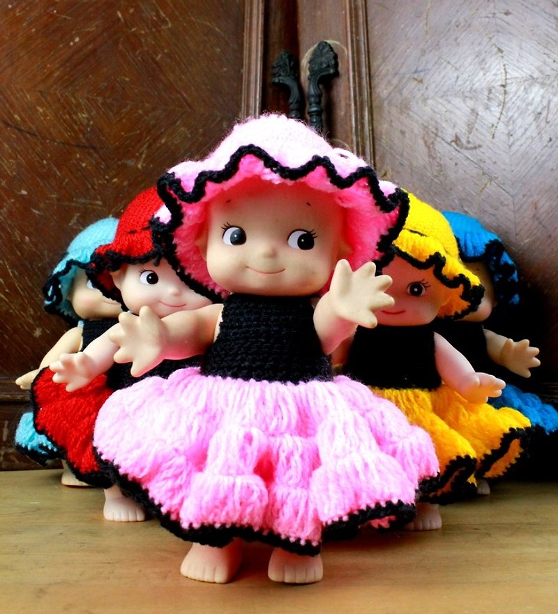 Little tortoise Ge Ge-cute woven dress small Q ratio-pink - Stuffed Dolls & Figurines - Other Materials Multicolor