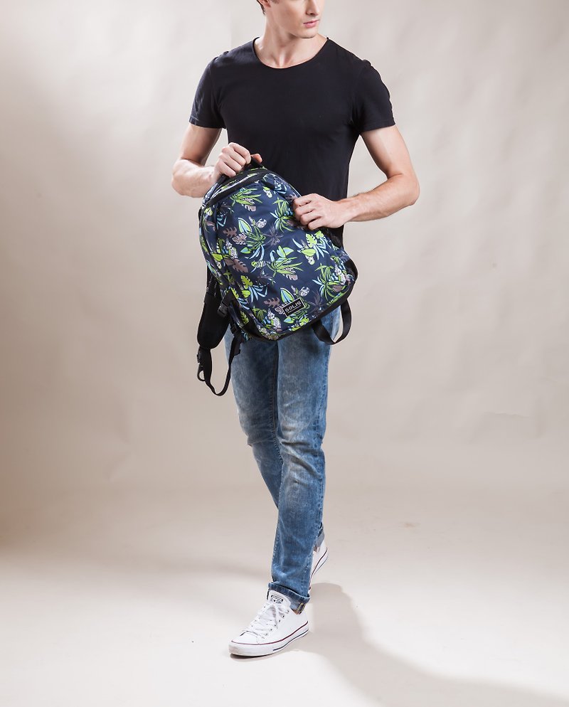 SOLIS Paradise Series │13'' Reise Basic Laptop Backpack│Tropical Green - กระเป๋าแล็ปท็อป - เส้นใยสังเคราะห์ 