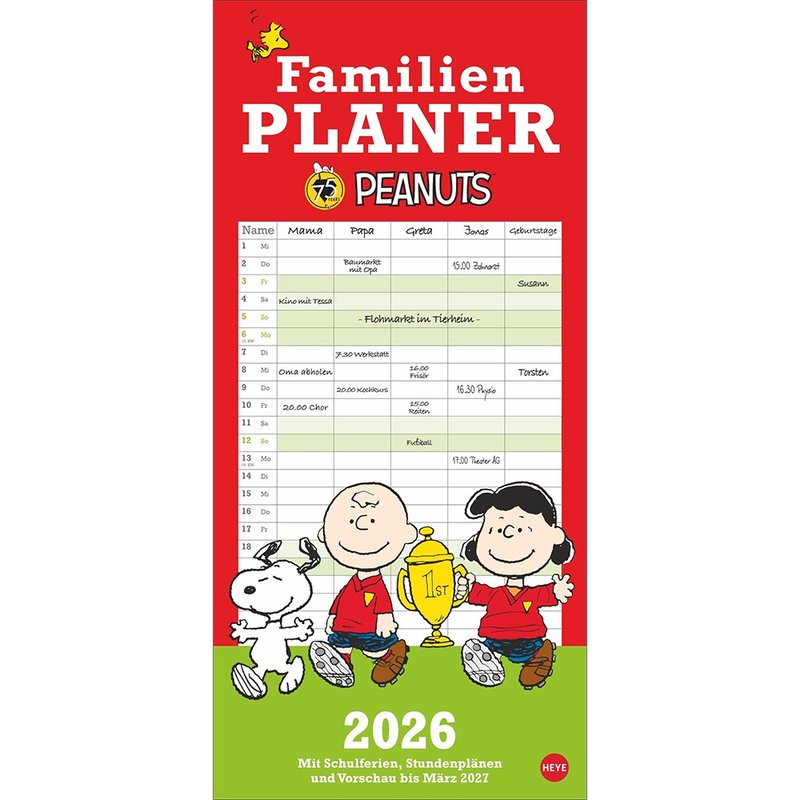 【史努比 5格】2026記事曆 - 日曆/月曆/年曆 - 紙 多色