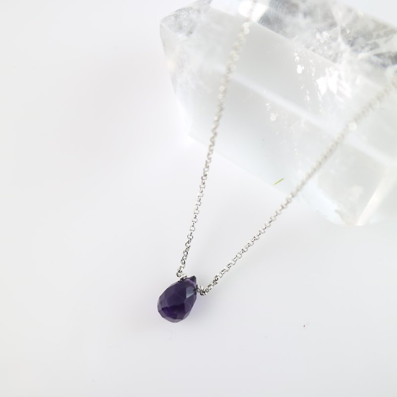 [ColorDay] drop-shaped amethyst <Amethyst> 925 sterling silver necklace - สร้อยคอ - เครื่องเพชรพลอย สีม่วง