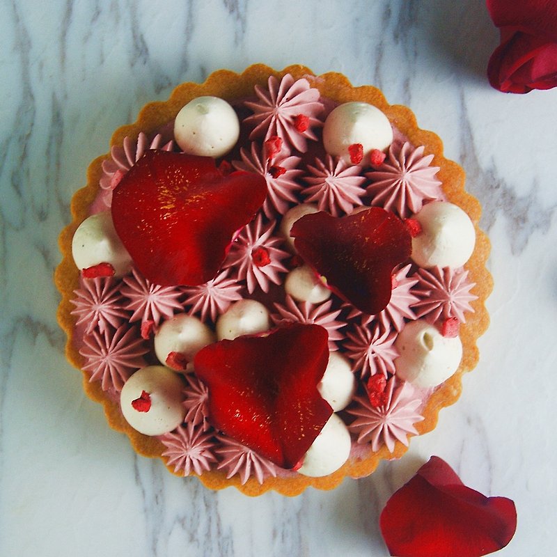 【母親節免運限定】6吋覆盆子玫瑰塔 - 蛋糕/甜點 - 新鮮食材 粉紅色