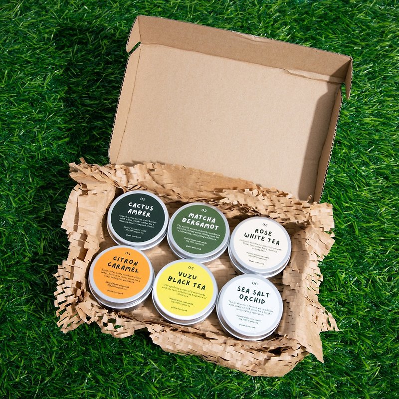 [Gift + Thought Card] Made in Hong Kong, plant-based soy Wax scented candle gift box set - น้ำหอม - วัสดุอื่นๆ ขาว