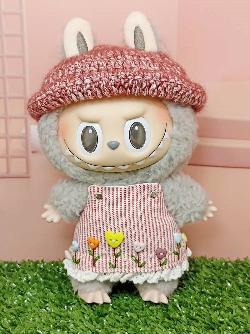 Clothes for Labubu The Monster Doll - Exciting Marcaron Viny / Face Series - 寶寶/兒童玩具/玩偶 - 棉．麻 紅色