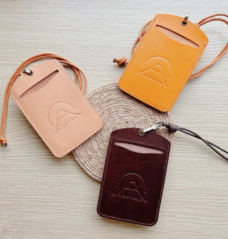 [Gift for Couples] Mount Fuji Handmade Leather ID Cover/Identification Card Cover with Free/Free Engraving YH Story - ที่เก็บนามบัตร - หนังแท้ หลากหลายสี