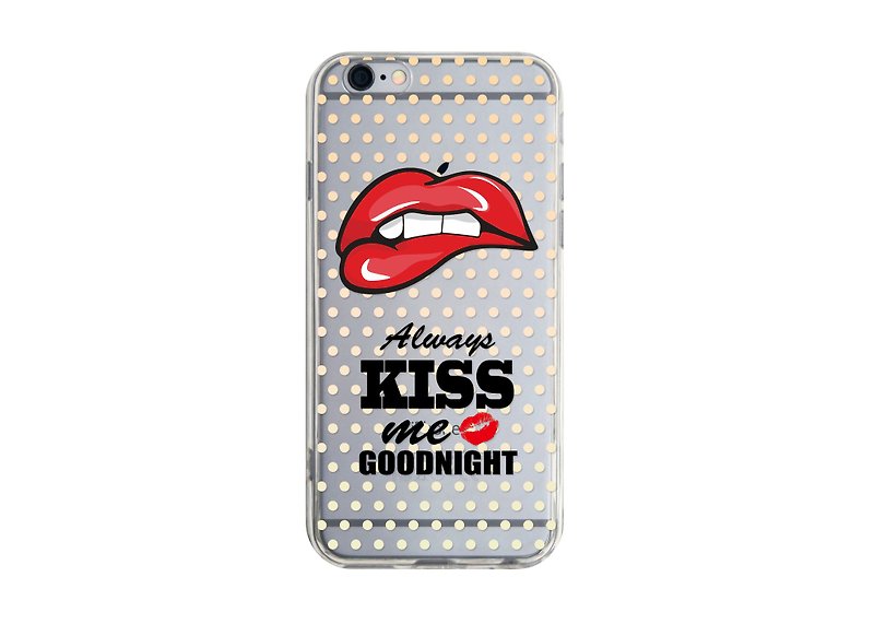 Kiss me Goodnight Sexy Lips iPhone Samsung 手機殼 Custom phone case Transparent DIY - Phone Cases - Plastic 