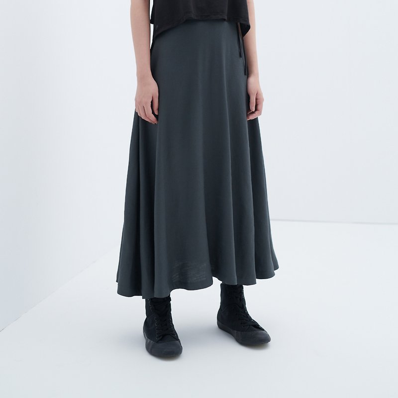Round Skirt - Skirts - Cotton & Hemp Gray