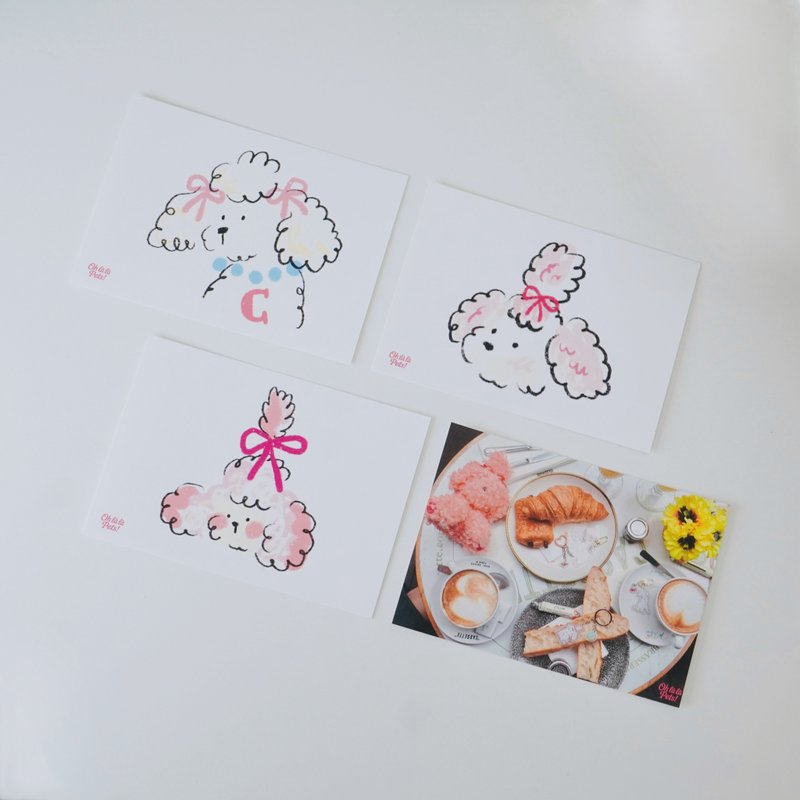 【Pinkoi 線下活動預購商品】Oh là là Pets!萌寵明星明信片4款 - 卡片/明信片 - 紙 白色