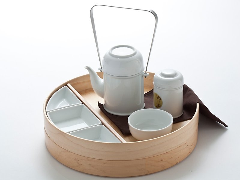 Pin Kung Fu Tea Set (White Porcelain) - ถ้วย - เครื่องลายคราม ขาว